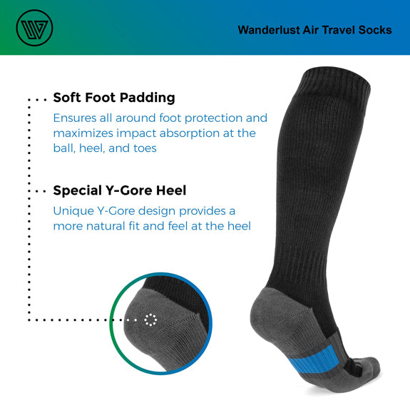 Air Travel Compression Socks to Reduce Swelling and Discompfort