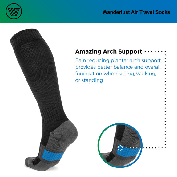 Air Travel Compression Socks to Reduce Swelling and Discompfort