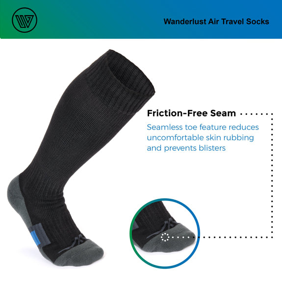 Air Travel Compression Socks - Friction-Free Seam - Wandurlust